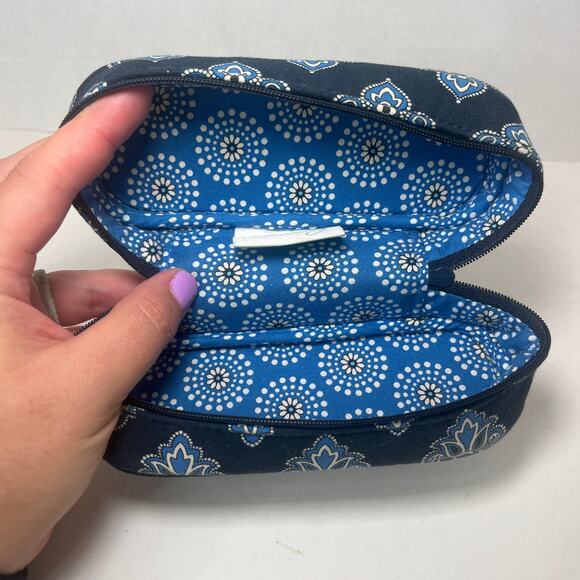 Vera Bradley Calypso Blue Sunglasses Eyeglass Zip Case Travel - Picture 4 of 5